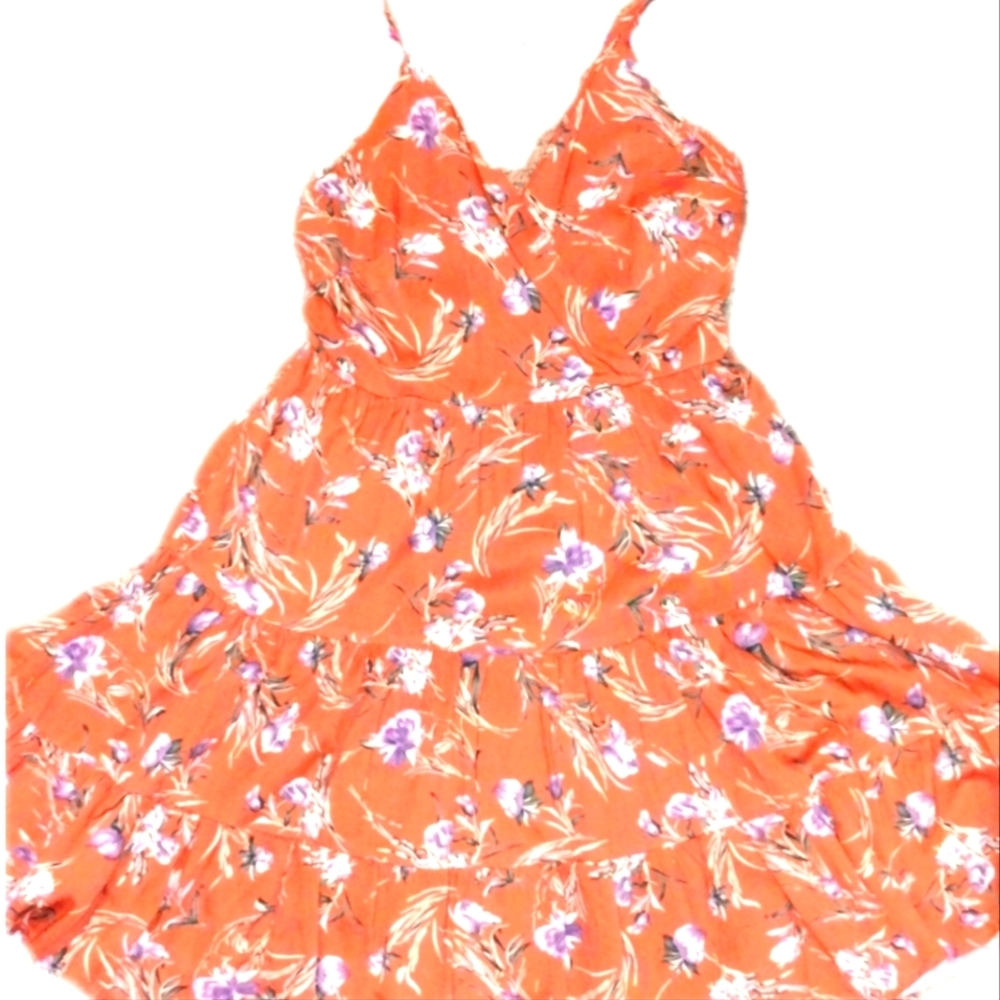 ⭐ Lulu’s Dusty Orange and White Bohemian dress Size Small